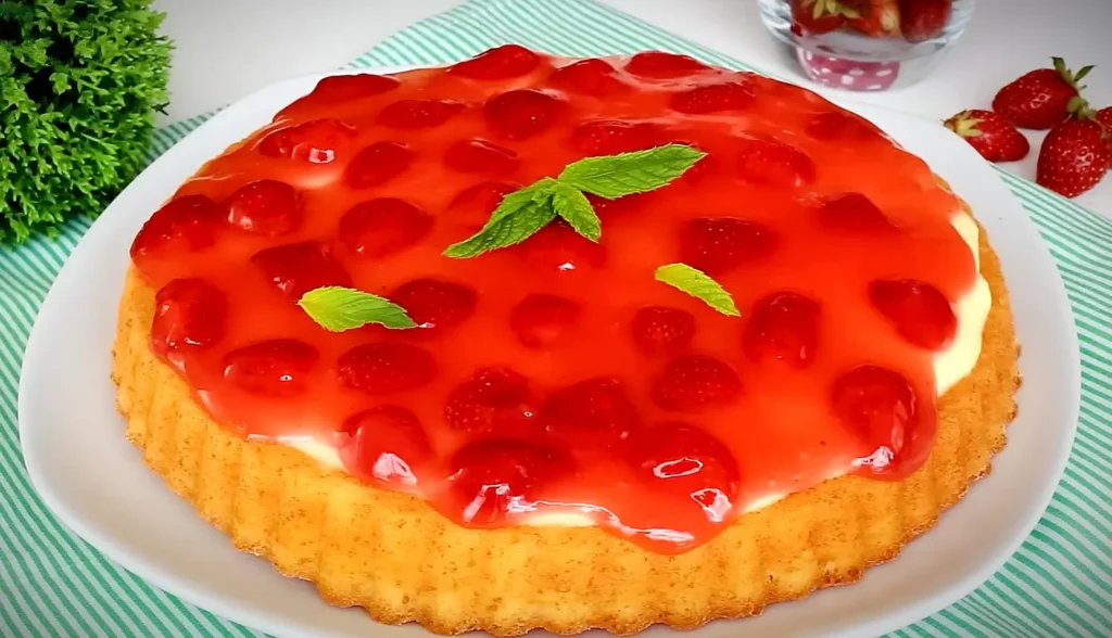 Tart Kalıbında Çilekli Kek Tarifi
